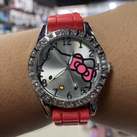 RELOJ KITTY DISEÑO CUADRITOS